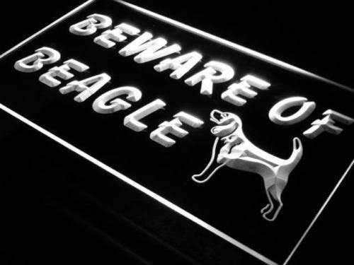 Beware of Beagle LED Light Sign - LED Gift Works