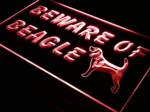 Beware of Beagle LED Light Sign - LED Gift Works