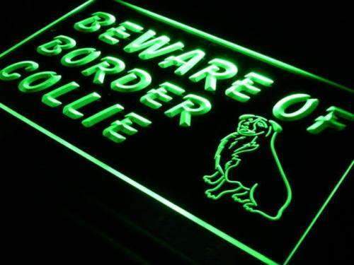 Beware of Border Collie LED Light Sign - Way Up Gifts