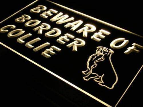 Beware of Border Collie LED Light Sign - Way Up Gifts
