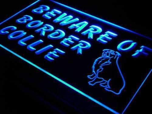 Beware of Border Collie LED Light Sign - Way Up Gifts