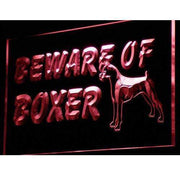 Beware of Boxer Dog LED Light Sign - LED Gift Works