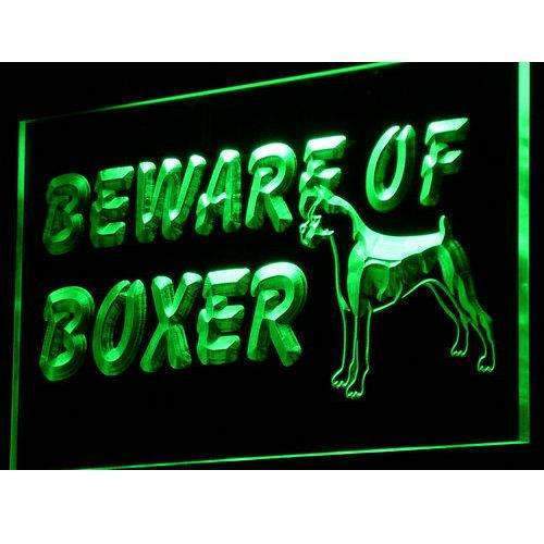 Beware of Boxer Dog LED Light Sign - LED Gift Works
