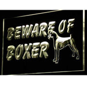 Beware of Boxer Dog LED Light Sign - LED Gift Works
