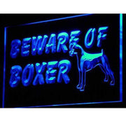 Beware of Boxer Dog LED Light Sign - LED Gift Works