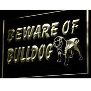 Beware of Bulldog LED Light Sign - LED Gift Works
