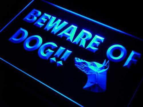 Beware of Dog LED Light Sign - Way Up Gifts