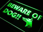 Beware of Dog LED Light Sign - LED Gift Works