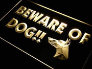 Beware of Dog LED Light Sign - LED Gift Works