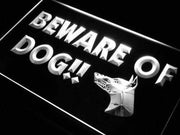 Beware of Dog LED Light Sign - LED Gift Works
