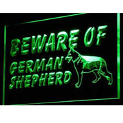 Beware of German Shepherd LED Light Sign - LED Gift Works