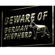 Beware of German Shepherd LED Light Sign - LED Gift Works