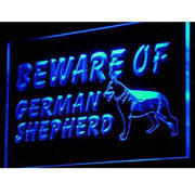 Beware of German Shepherd LED Light Sign - LED Gift Works