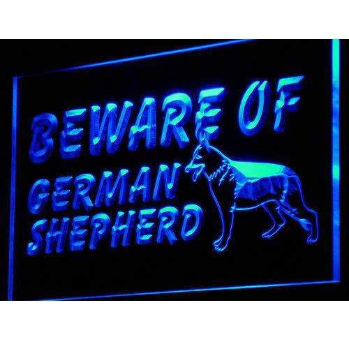 Beware of German Shepherd LED Light Sign - LED Gift Works
