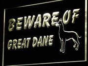 Beware of Great Dane LED Light Sign - LED Gift Works