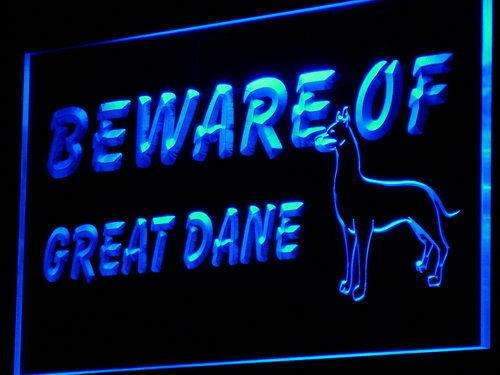 Beware of Great Dane LED Light Sign - Way Up Gifts