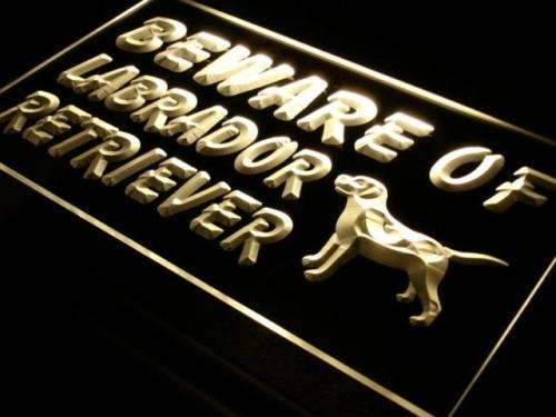 Beware of Labrador Retriever LED Light Sign - LED Gift Works