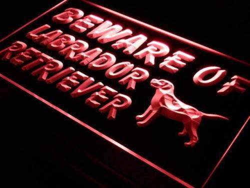 Beware of Labrador Retriever LED Light Sign - LED Gift Works
