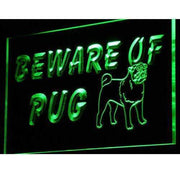 Beware of Pug LED Light Sign - LED Gift Works