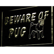 Beware of Pug LED Light Sign - LED Gift Works