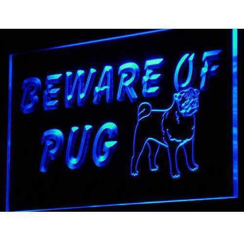 Beware of Pug LED Light Sign - Way Up Gifts