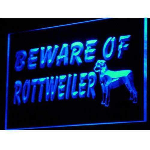 Beware of Rottweiler LED Light Sign - LED Gift Works