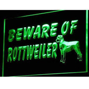 Beware of Rottweiler LED Light Sign - LED Gift Works