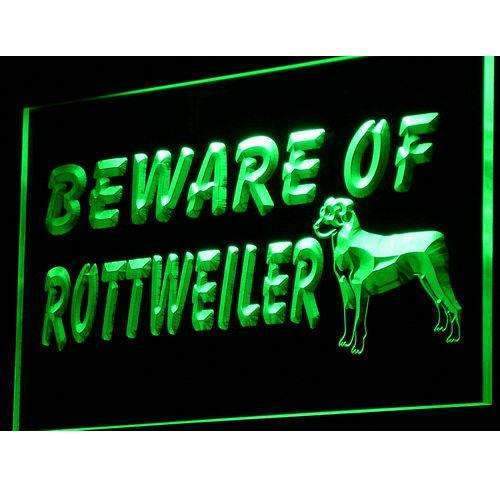 Beware of Rottweiler LED Light Sign - LED Gift Works