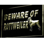 Beware of Rottweiler LED Light Sign - LED Gift Works