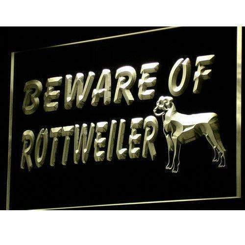 Beware of Rottweiler LED Light Sign - LED Gift Works