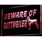Beware of Rottweiler LED Light Sign - LED Gift Works