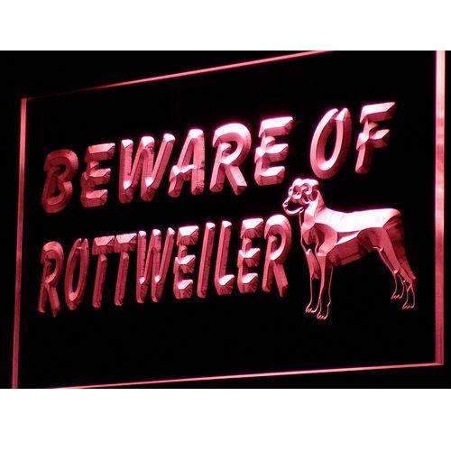 Beware of Rottweiler LED Light Sign - LED Gift Works