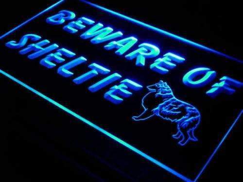 Beware of Sheltie Shetland Sheepdog LED Light Sign - LED Gift Works