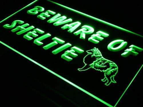 Beware of Sheltie Shetland Sheepdog LED Light Sign - LED Gift Works