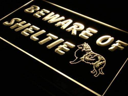 Beware of Sheltie Shetland Sheepdog LED Light Sign - Way Up Gifts