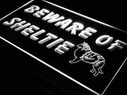 Beware of Sheltie Shetland Sheepdog LED Light Sign - LED Gift Works