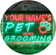 Personalized Paw Print Pet Grooming LED Light Sign - LED Gift Works