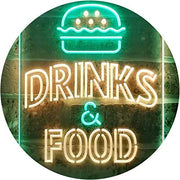 Hamburgers Drinks and Food LED Light Sign - LED Gift Works
