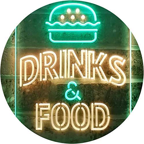 Hamburgers Drinks and Food LED Light Sign - Way Up Gifts