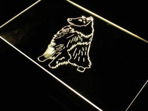 Bi Black Sheltie LED Light Sign - LED Gift Works