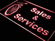 Bicycle Bike Shop Sales Services LED Light Sign - LED Gift Works