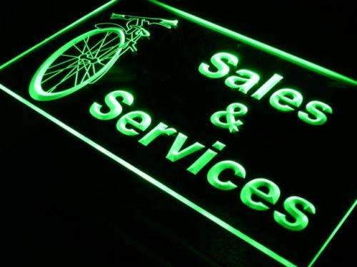 Bicycle Bike Shop Sales Services LED Light Sign - LED Gift Works