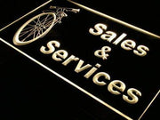 Bicycle Bike Shop Sales Services LED Light Sign - LED Gift Works
