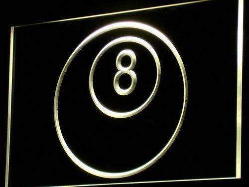 Billiards Eight Ball LED Light Sign - LED Gift Works