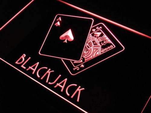 Blackjack Poker LED Light Sign - Way Up Gifts