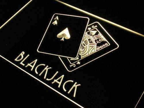 Blackjack Poker LED Light Sign - Way Up Gifts