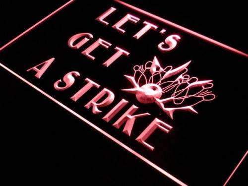 Bowling Let's Get a Strike LED Light Sign - LED Gift Works