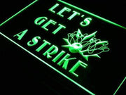 Bowling Let's Get a Strike LED Light Sign - LED Gift Works