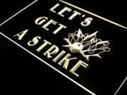 Bowling Let's Get a Strike LED Light Sign - LED Gift Works