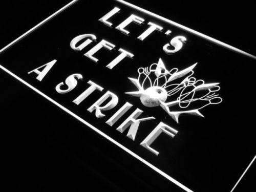 Bowling Let's Get a Strike LED Light Sign - LED Gift Works